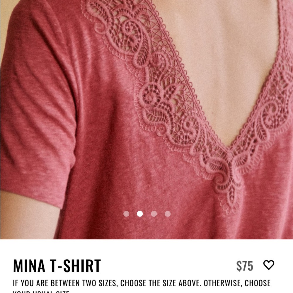 Sézane Mina top, rosewood, size small